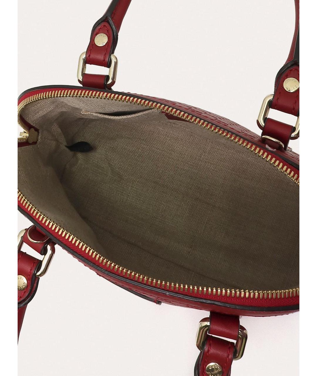 GUCCI Бордовая кожаная сумка через плечо, фото 4