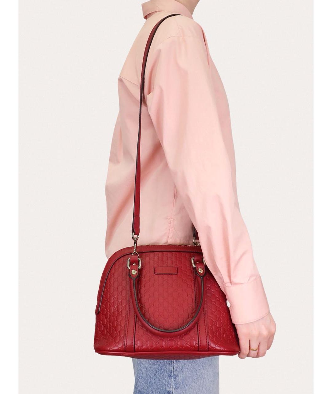 GUCCI Бордовая кожаная сумка через плечо, фото 8