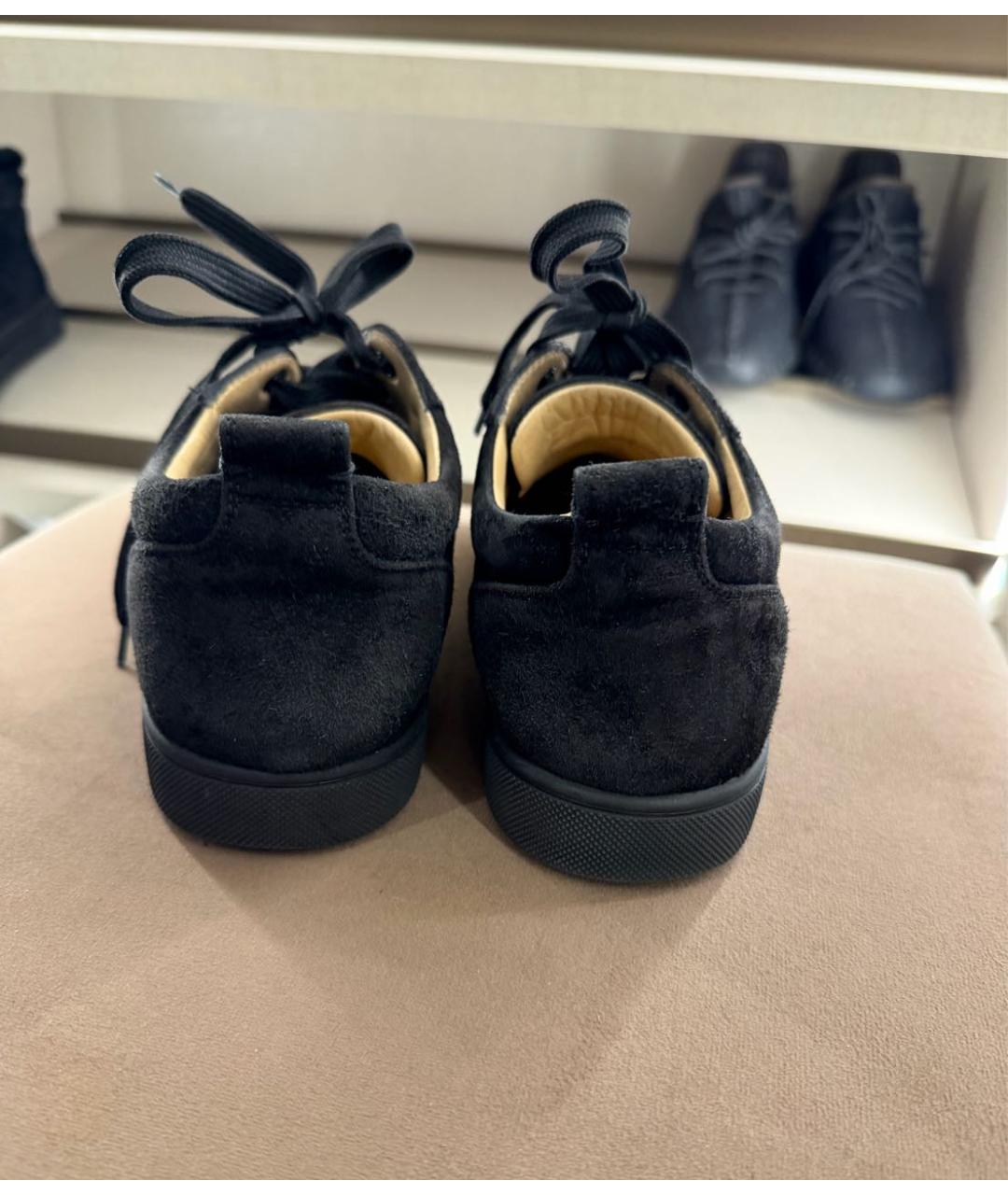 CHRISTIAN LOUBOUTIN Черные замшевые кеды, фото 4