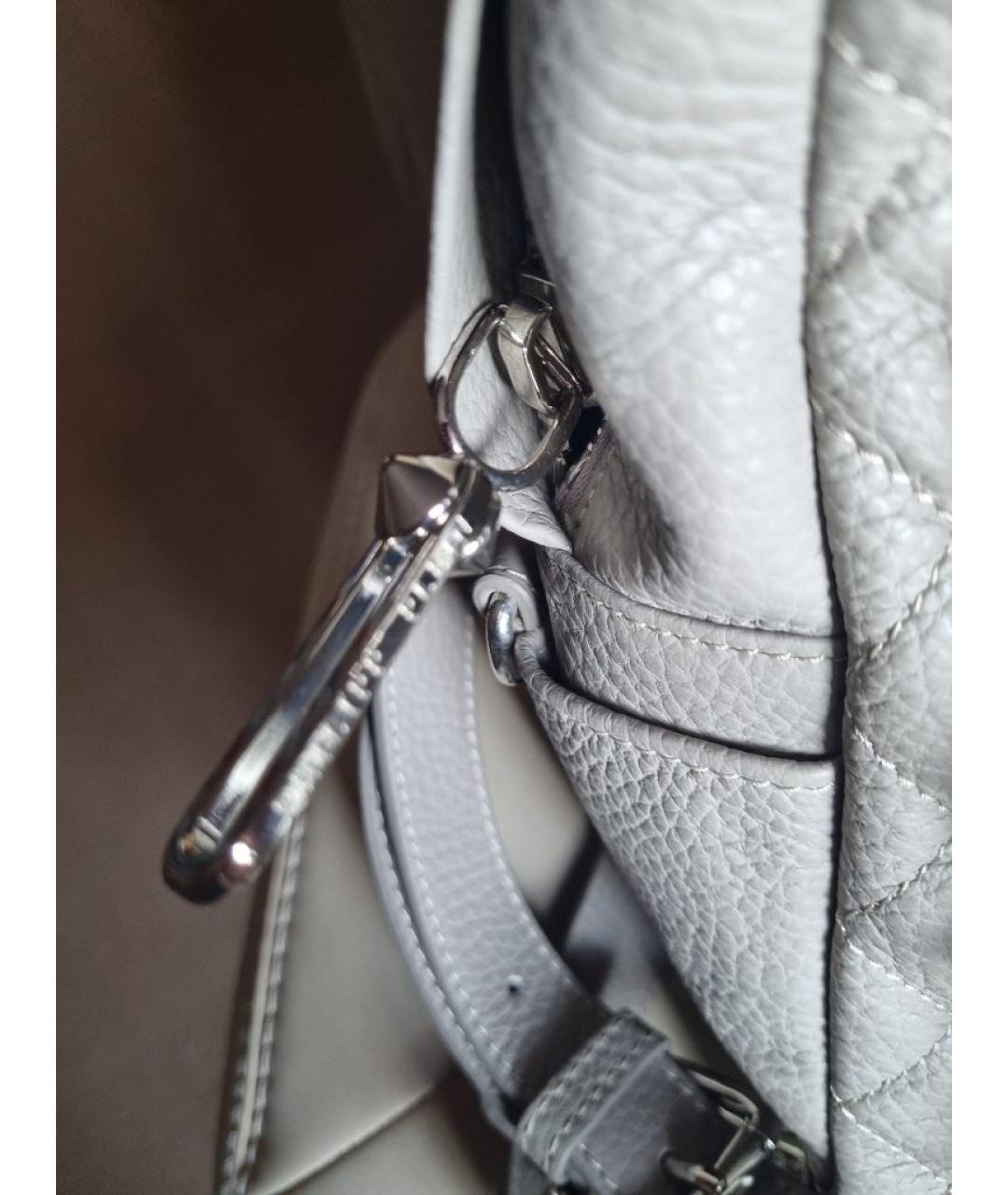 PHILIPP PLEIN Серый кожаный рюкзак, фото 8