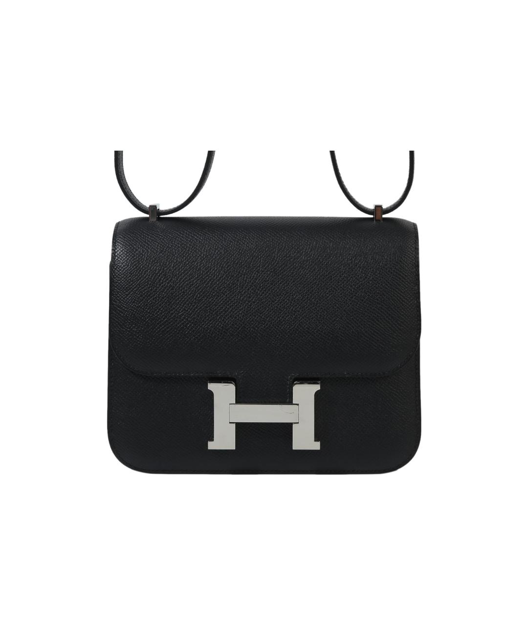 HERMES Черная кожаная сумка через плечо, фото 1