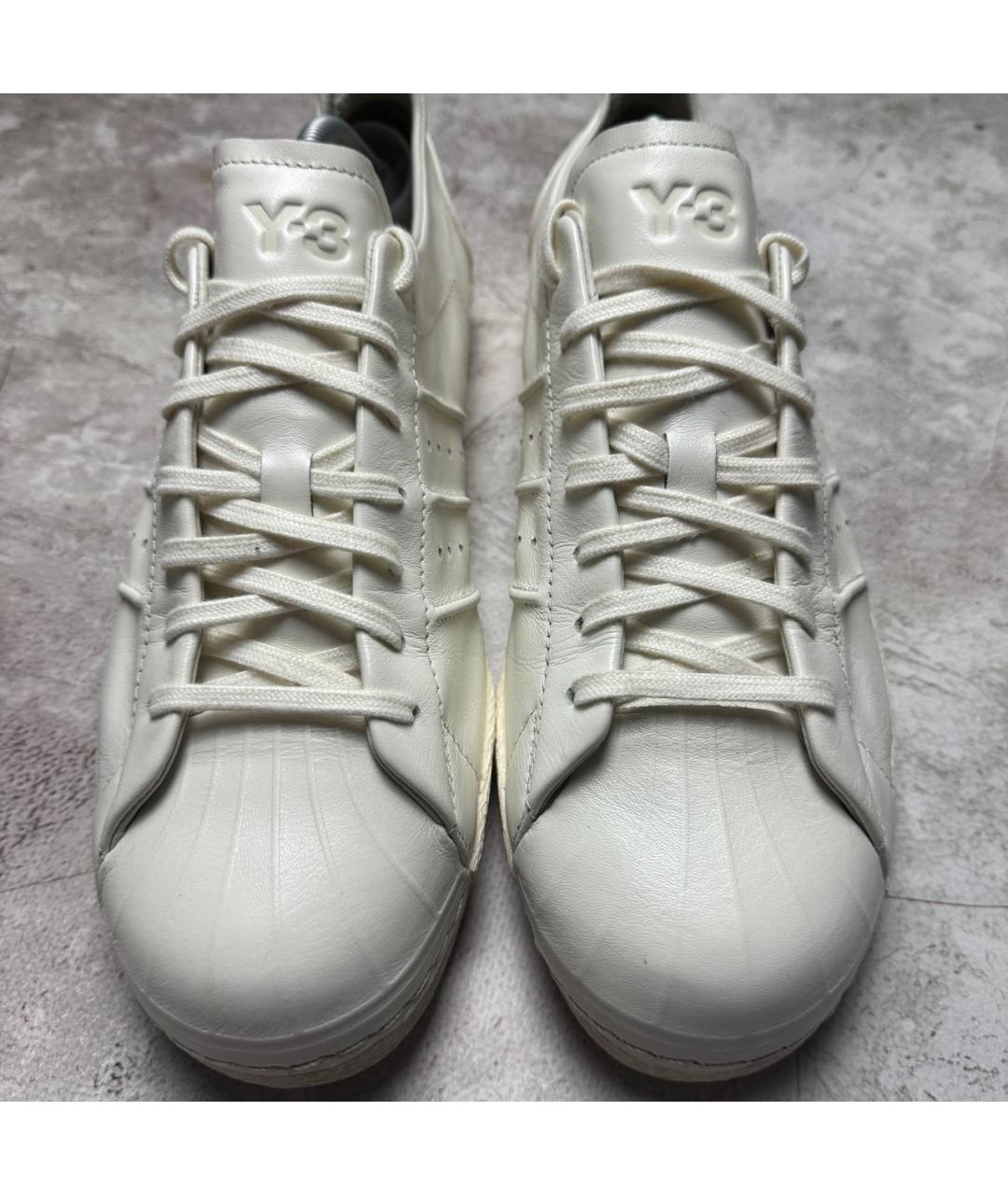 YOHJI YAMAMOTO Белые кожаные низкие кроссовки / кеды, фото 2