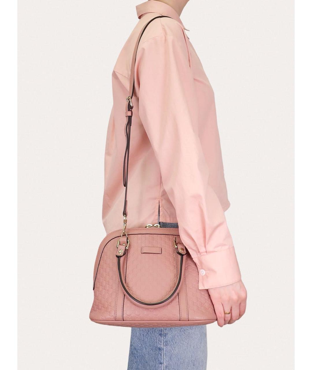 GUCCI Розовая кожаная сумка через плечо, фото 8