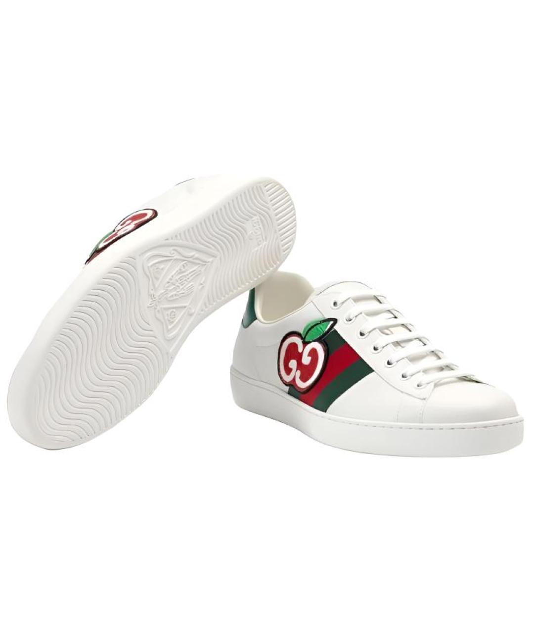 GUCCI Белые низкие кроссовки / кеды, фото 5