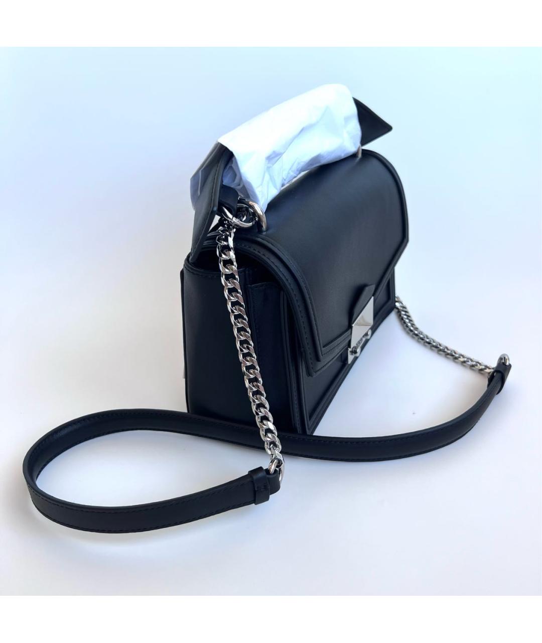 KARL LAGERFELD Черная кожаная сумка с короткими ручками, фото 2