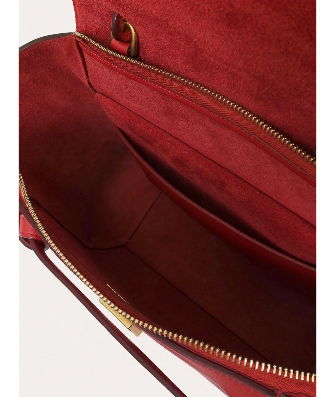 CELINE Красная кожаная сумка через плечо, фото 4