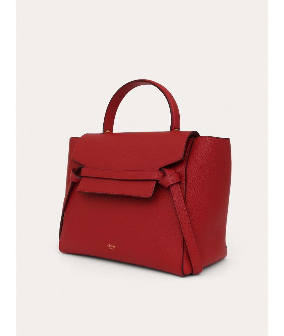 CELINE Красная кожаная сумка через плечо, фото 2