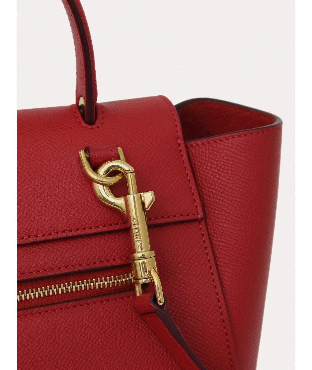 CELINE Красная кожаная сумка через плечо, фото 7