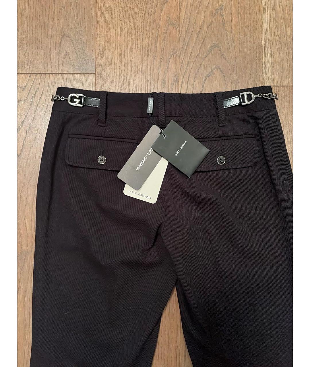 DOLCE&GABBANA Черные хлопко-эластановые брюки узкие, фото 3