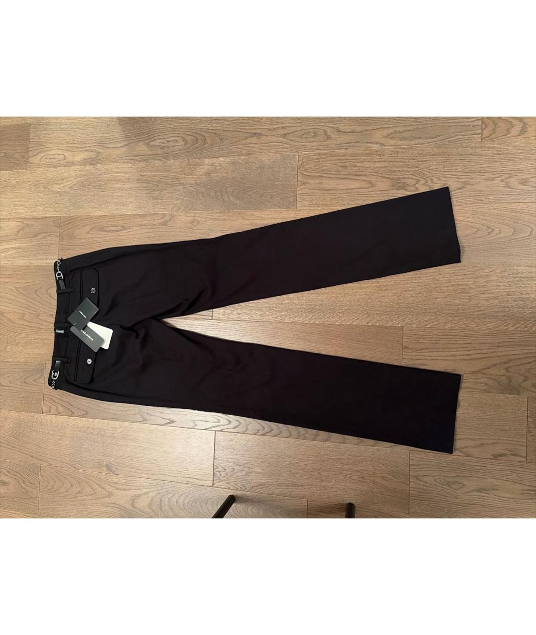 DOLCE&GABBANA Черные хлопко-эластановые брюки узкие, фото 2