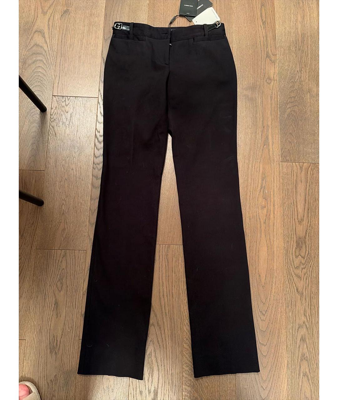 DOLCE&GABBANA Черные хлопко-эластановые брюки узкие, фото 5