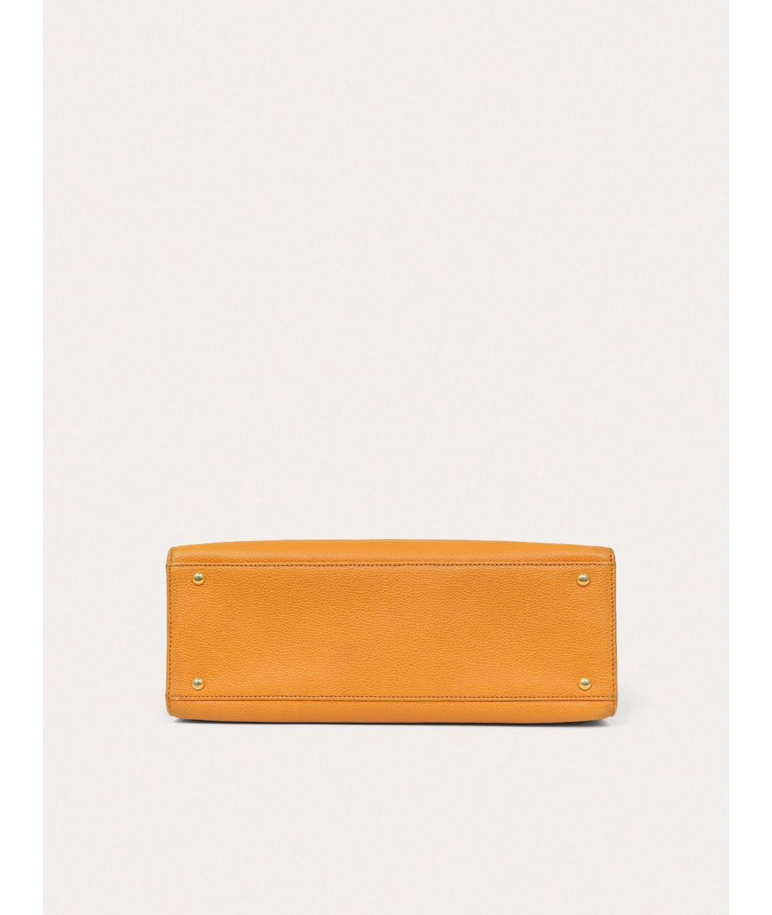CHANEL Оранжевая кожаная сумка через плечо, фото 5