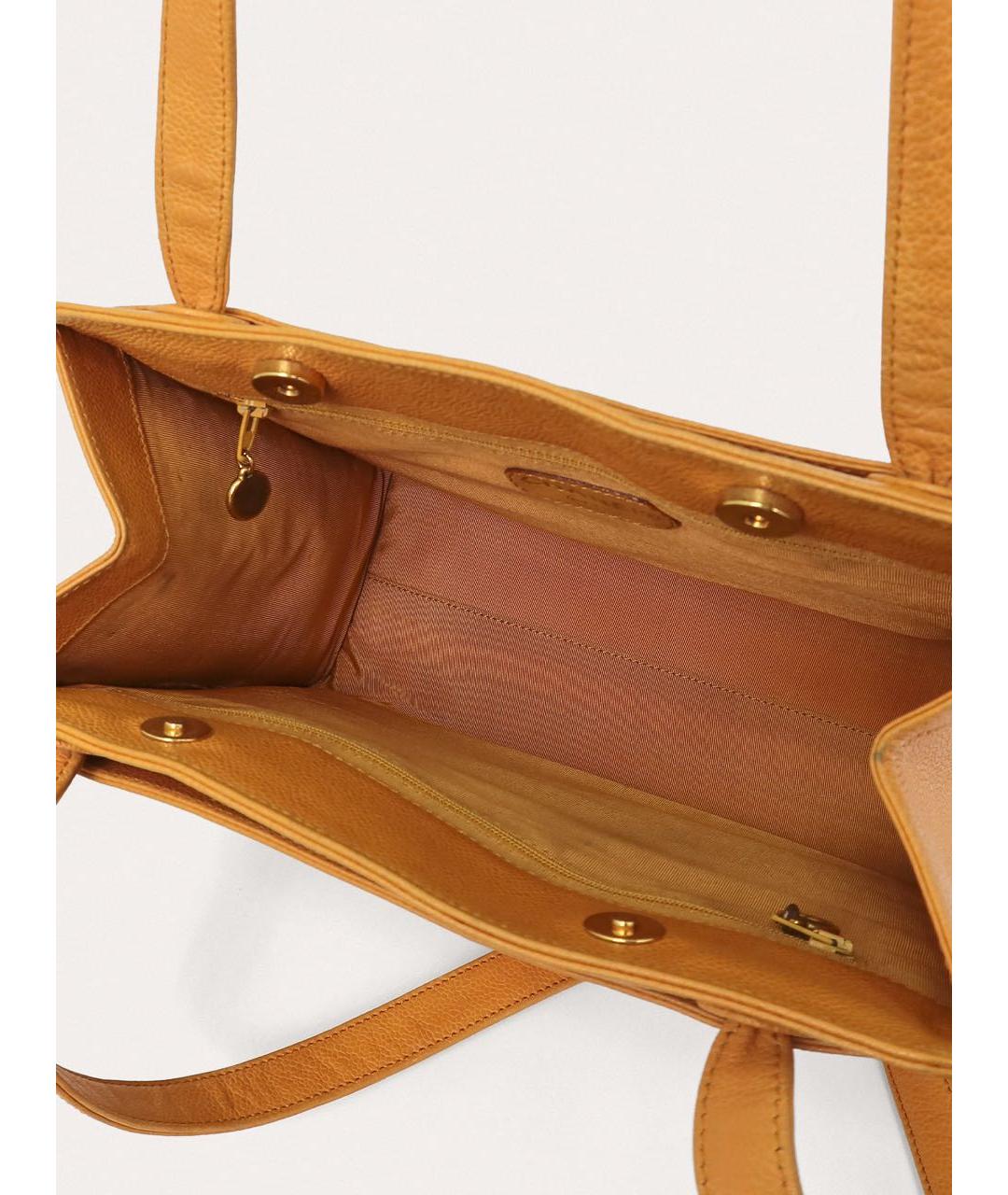 CHANEL Оранжевая кожаная сумка через плечо, фото 4