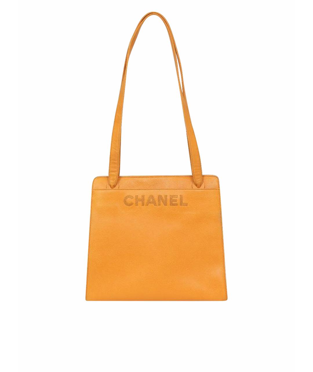 CHANEL Оранжевая кожаная сумка через плечо, фото 1