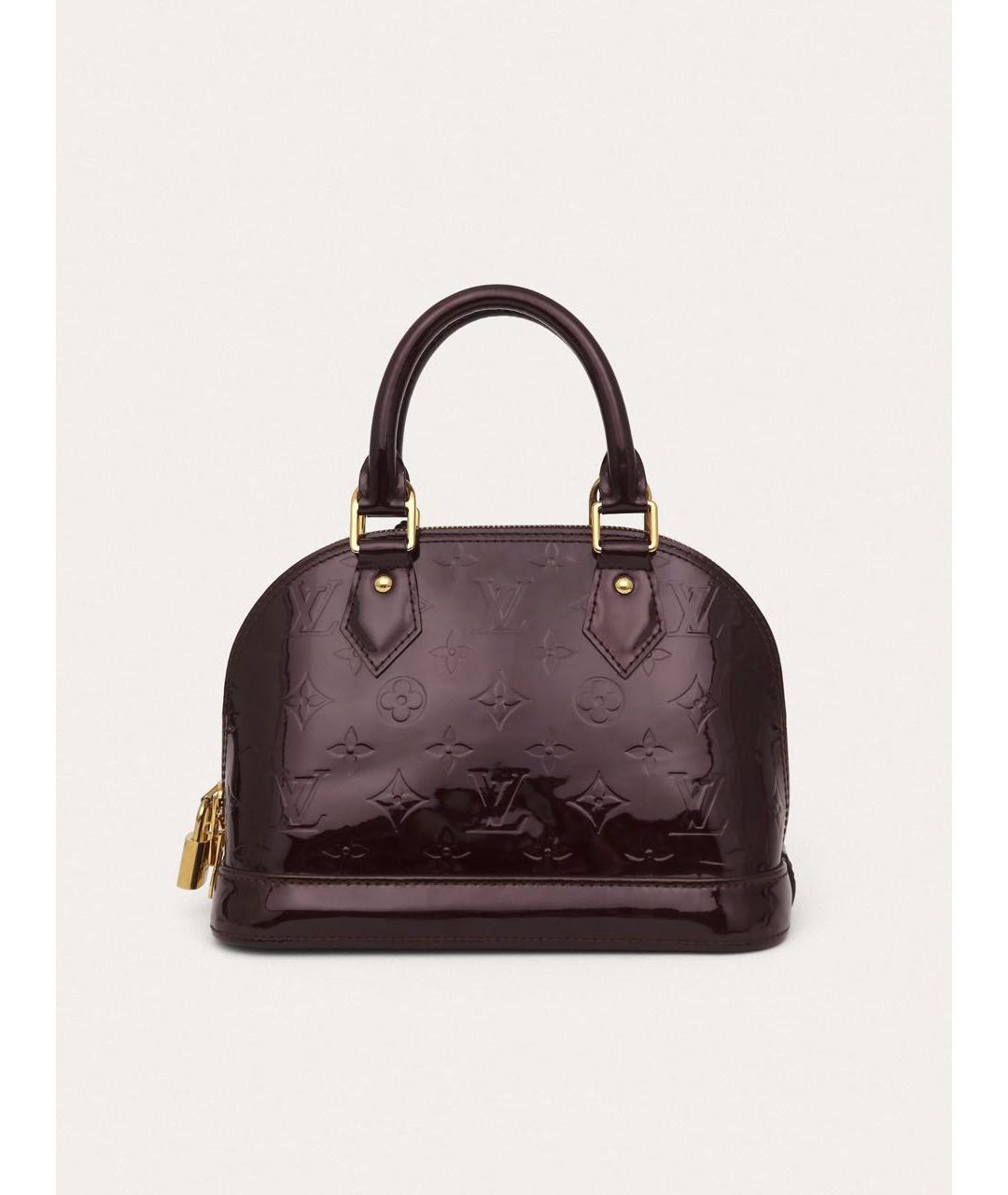 LOUIS VUITTON Бордовая сумка через плечо из лакированной кожи, фото 3