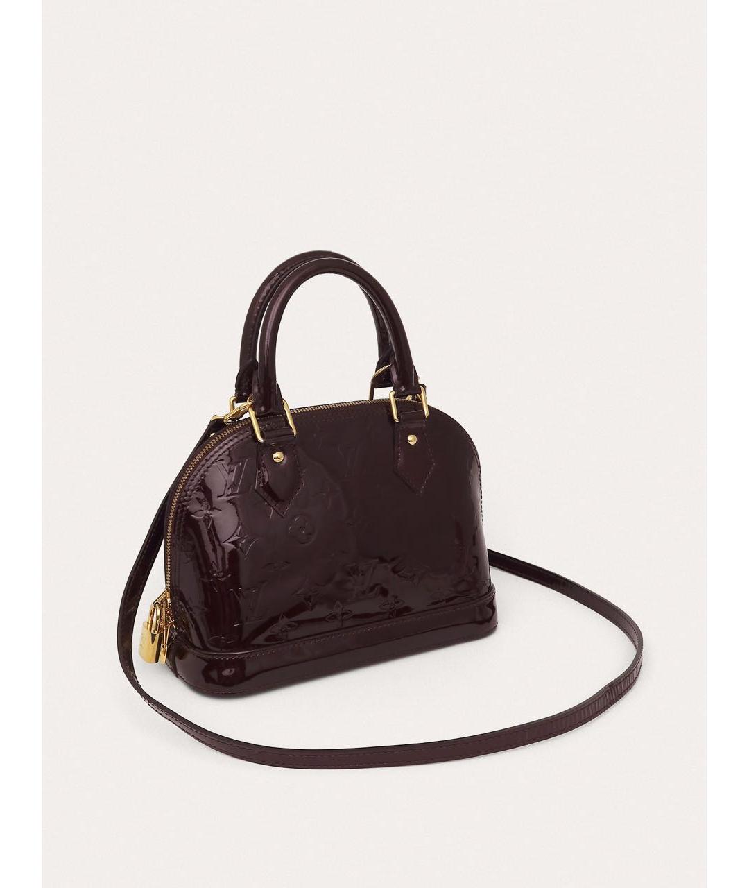 LOUIS VUITTON Бордовая сумка через плечо из лакированной кожи, фото 7