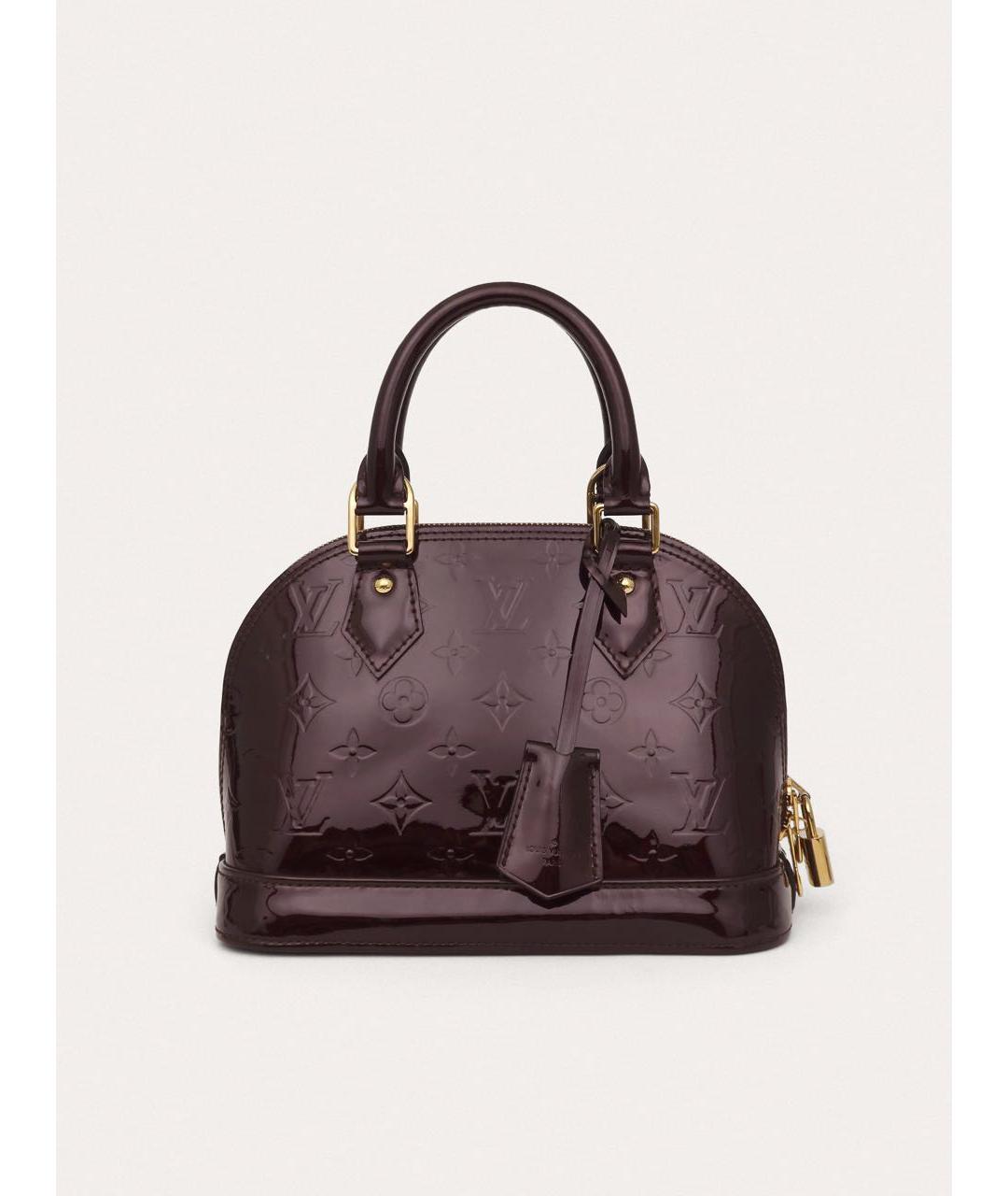 LOUIS VUITTON Бордовая сумка через плечо из лакированной кожи, фото 9