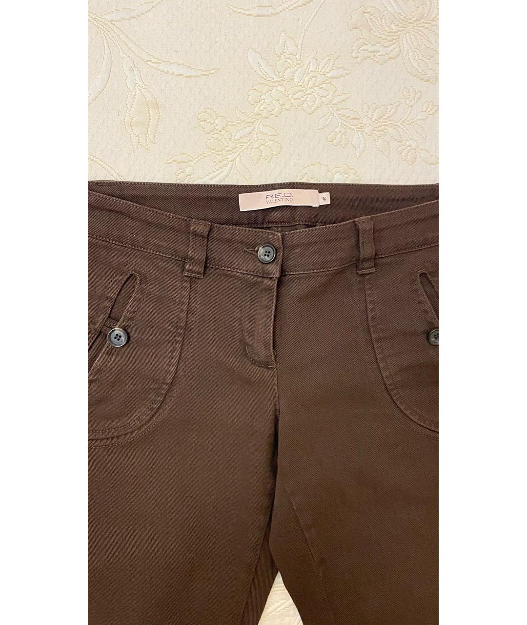 RED VALENTINO Коричневые хлопковые шорты, фото 2