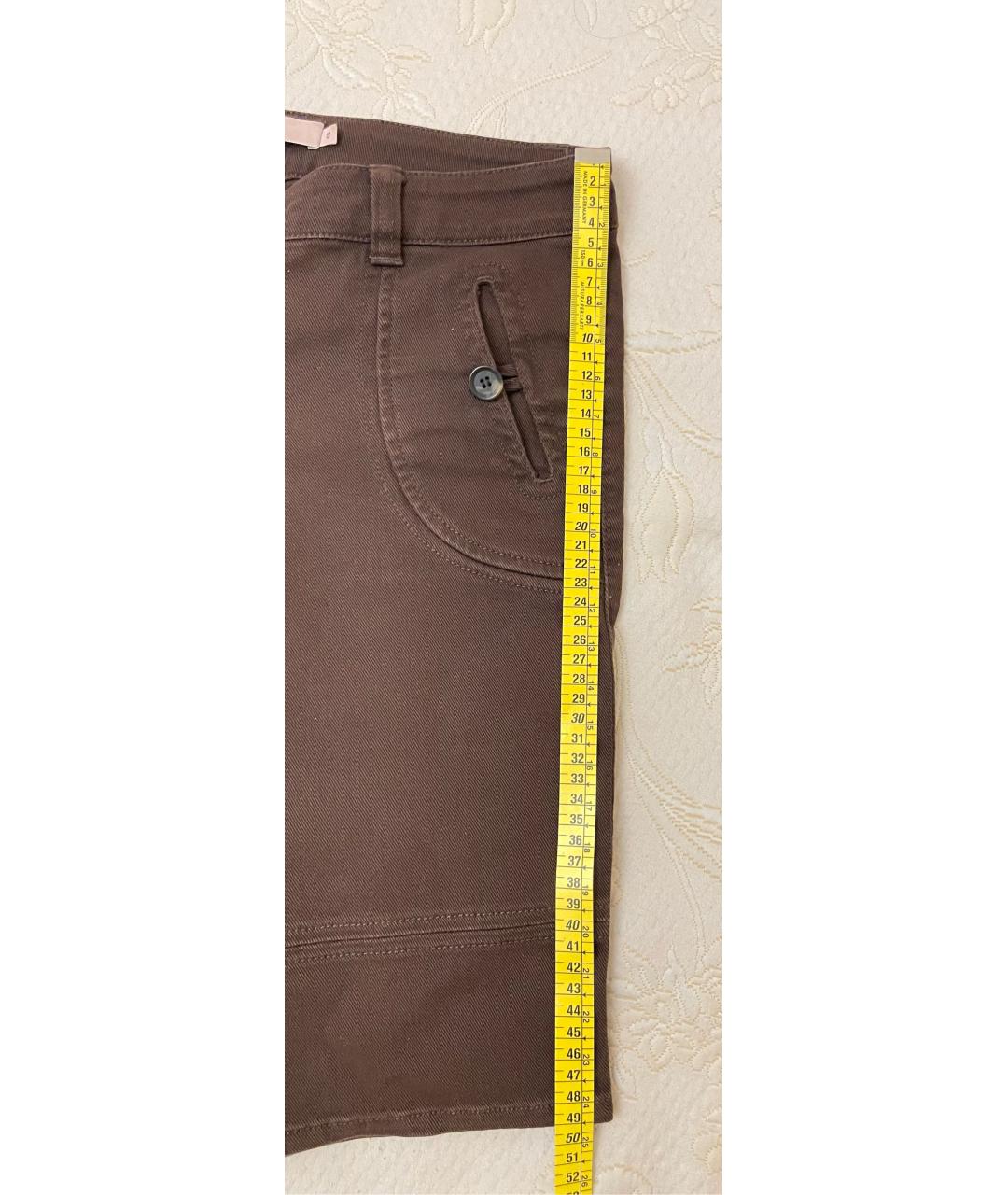 RED VALENTINO Коричневые хлопковые шорты, фото 7