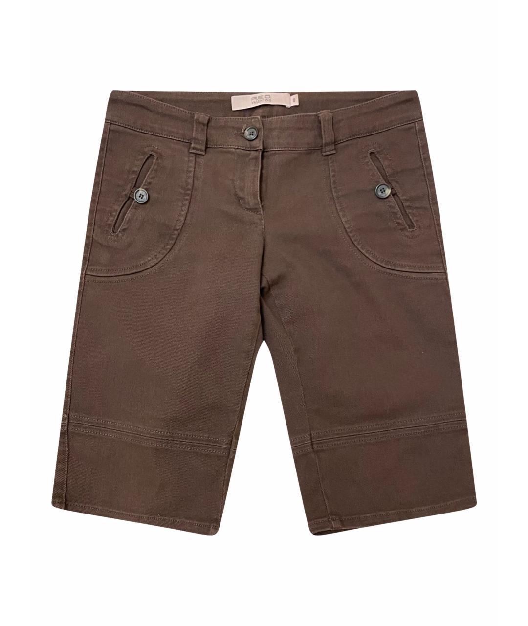 RED VALENTINO Коричневые хлопковые шорты, фото 1