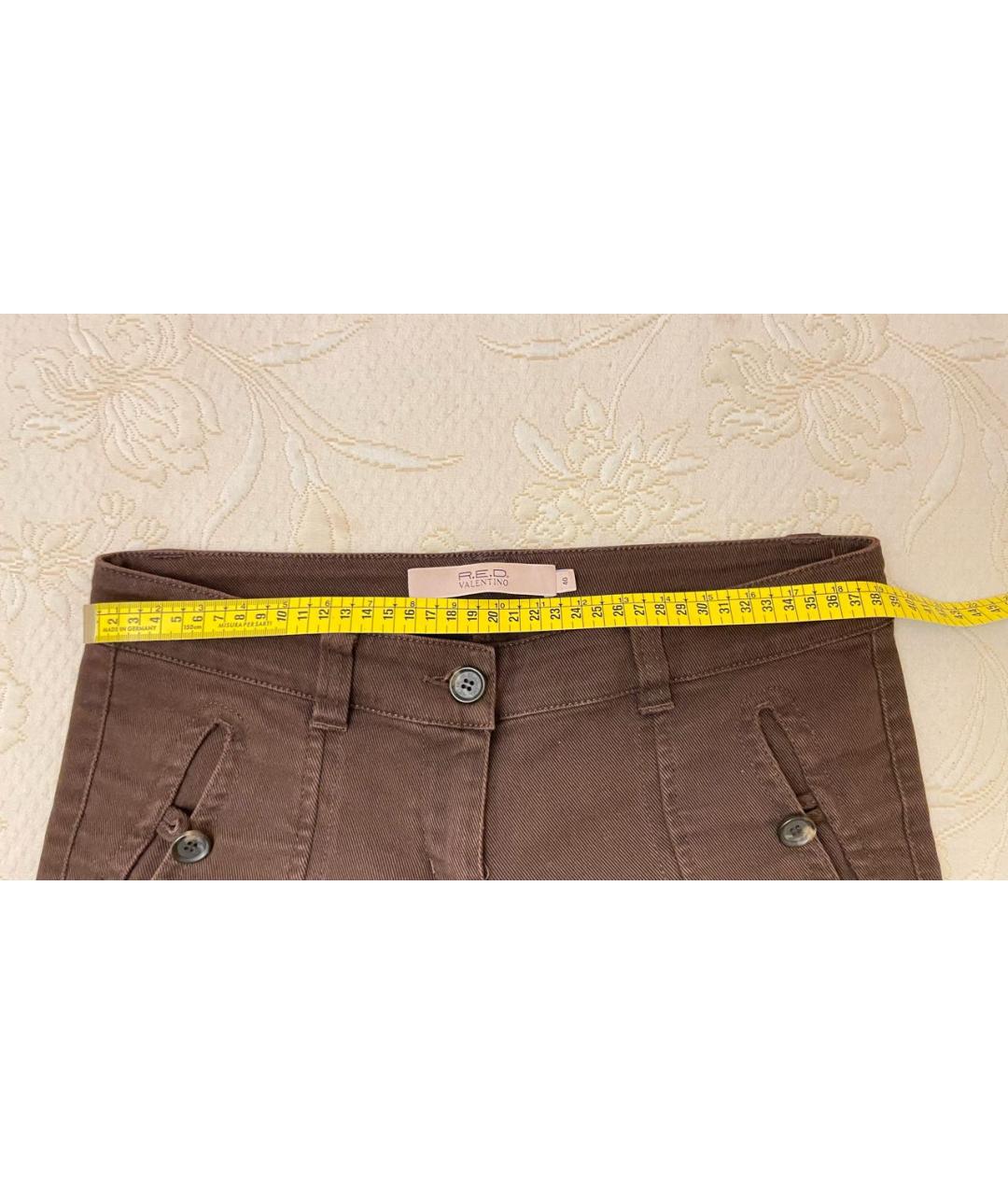 RED VALENTINO Коричневые хлопковые шорты, фото 5