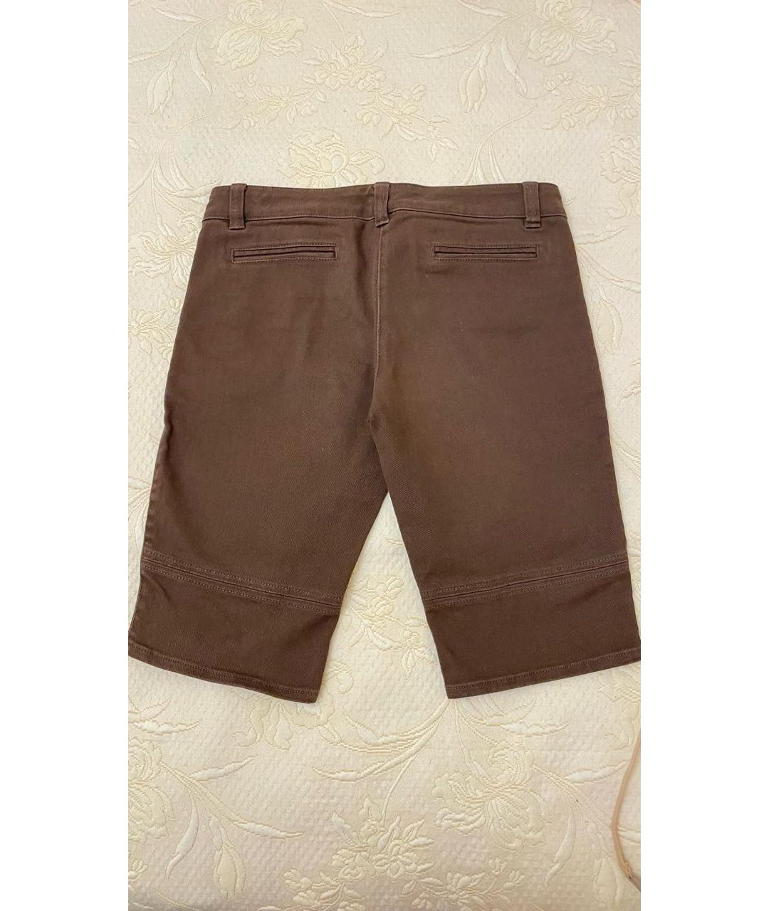 RED VALENTINO Коричневые хлопковые шорты, фото 8