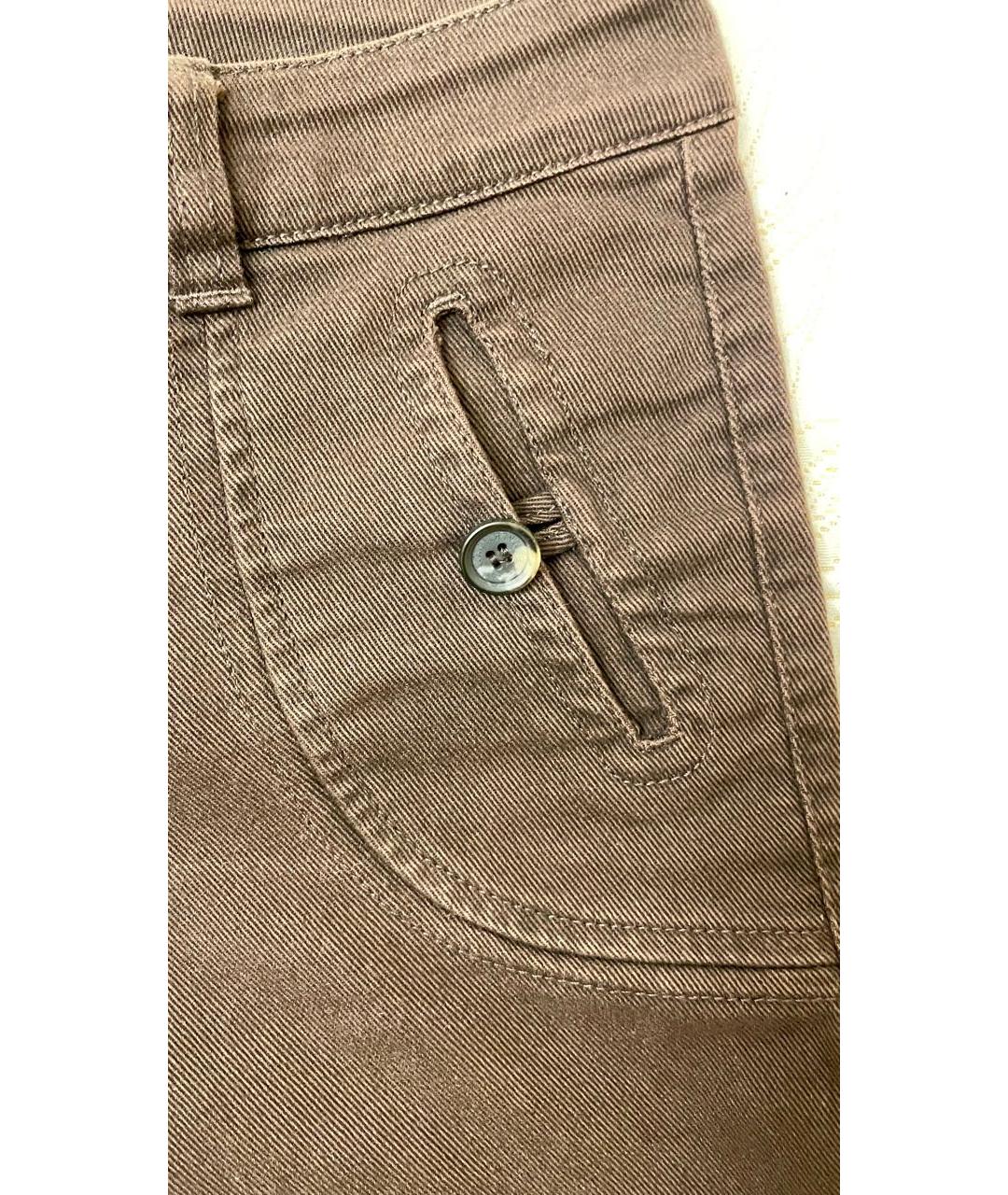 RED VALENTINO Коричневые хлопковые шорты, фото 4