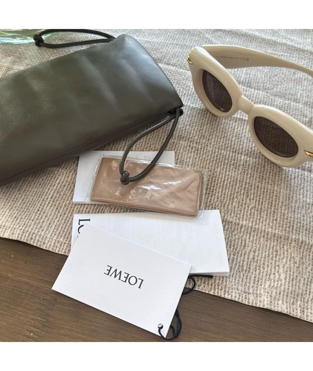 LOEWE Бежевые пластиковые солнцезащитные очки, фото 6