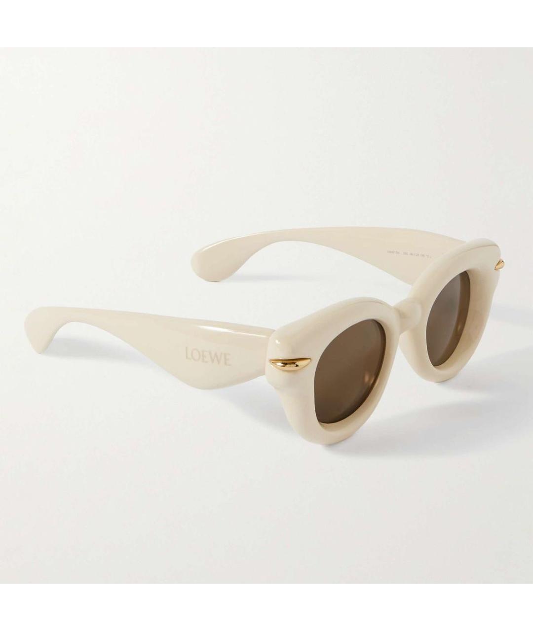 LOEWE Бежевые пластиковые солнцезащитные очки, фото 2