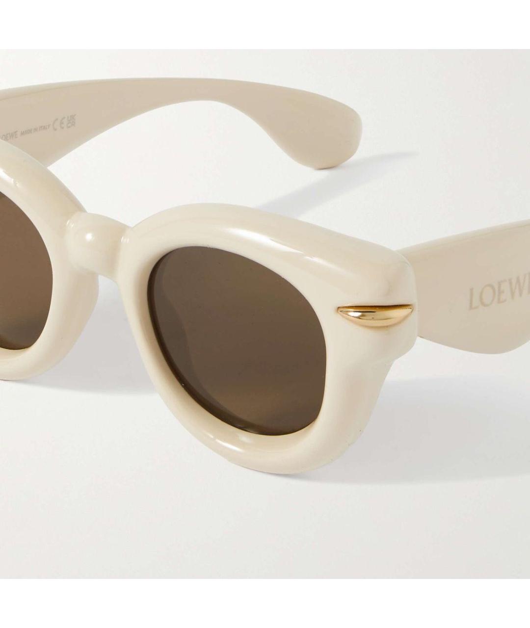 LOEWE Бежевые пластиковые солнцезащитные очки, фото 3