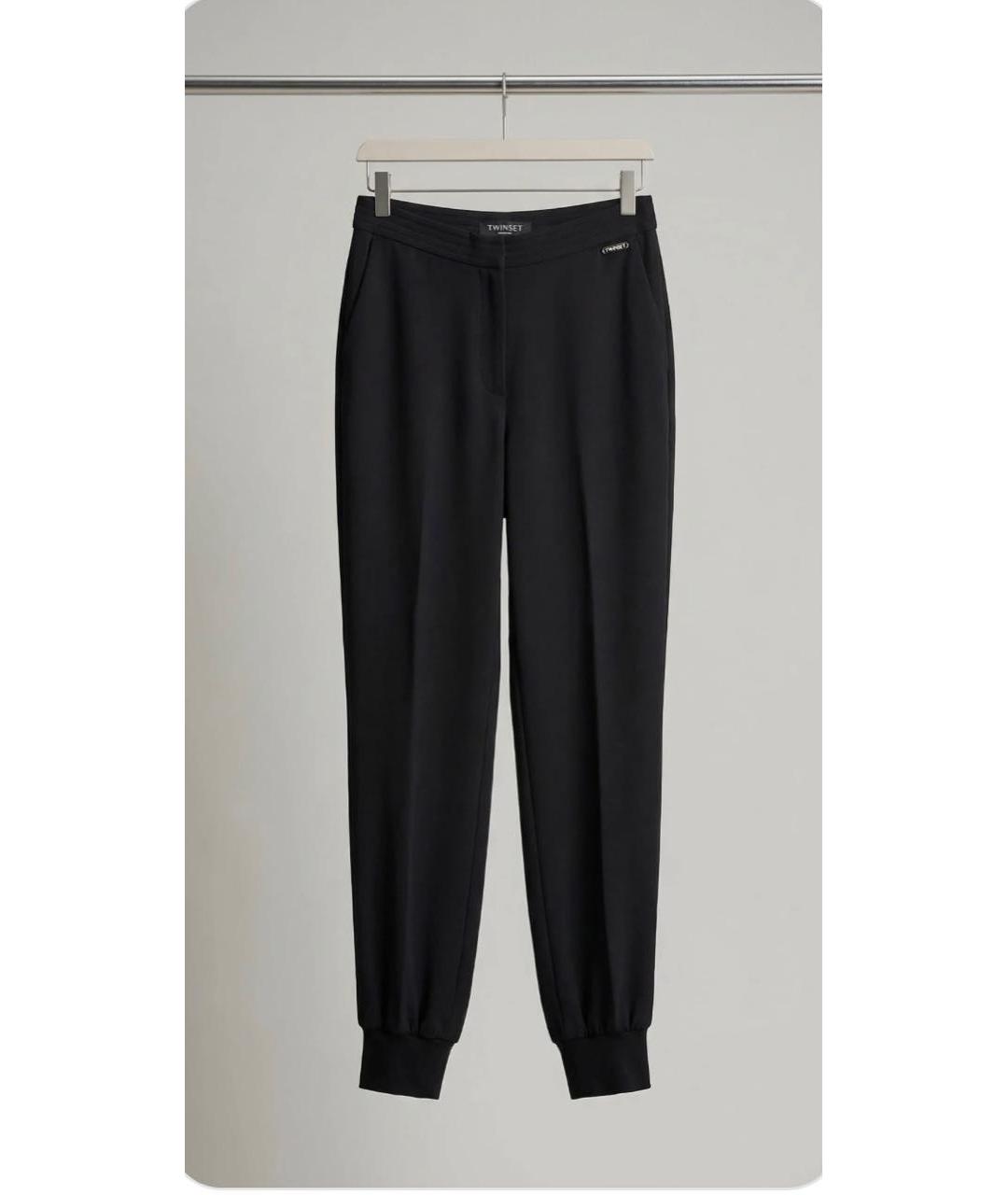 TWIN-SET Черные прямые брюки, фото 3