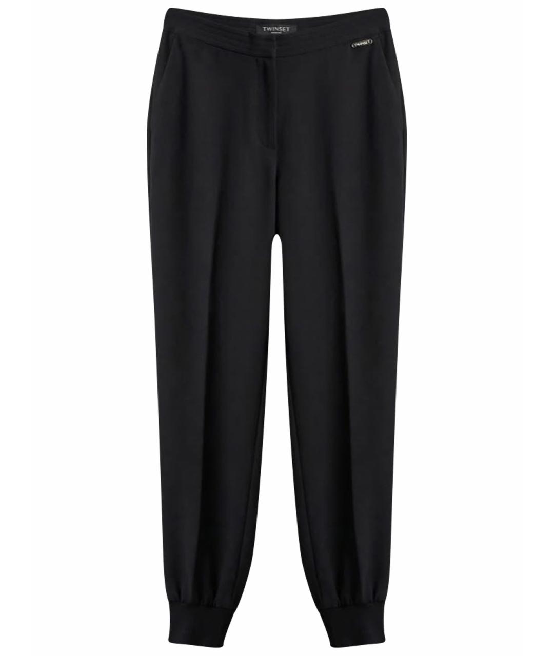 TWIN-SET Черные прямые брюки, фото 1