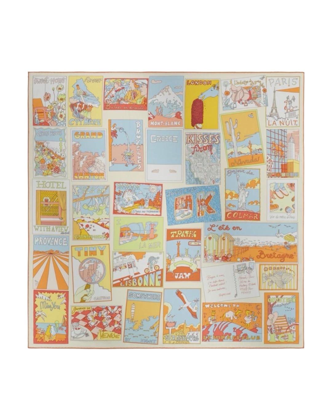 HERMES Мульти шелковый платок, фото 1