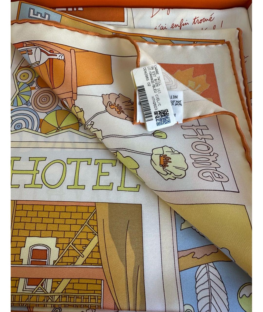 HERMES Мульти шелковый платок, фото 5