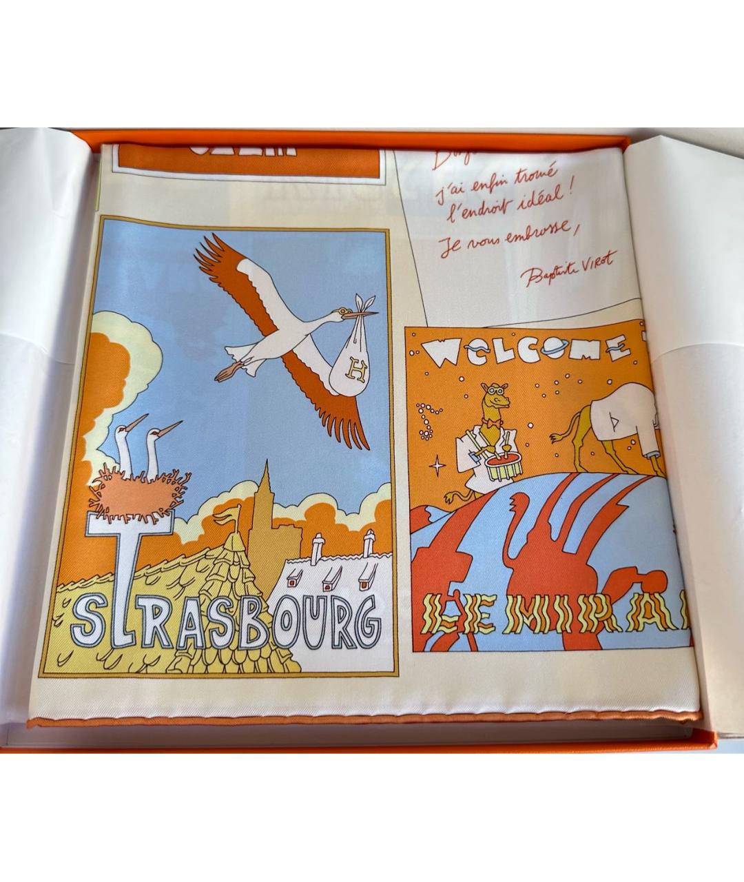 HERMES Мульти шелковый платок, фото 4