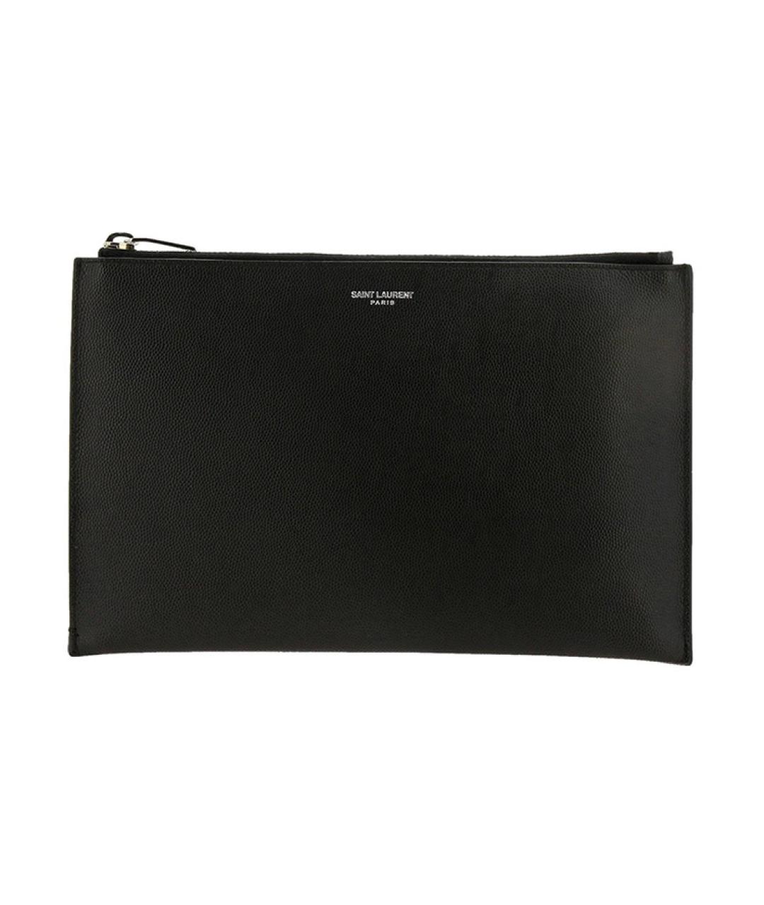 SAINT LAURENT Черная кожаная папка для документов, фото 1