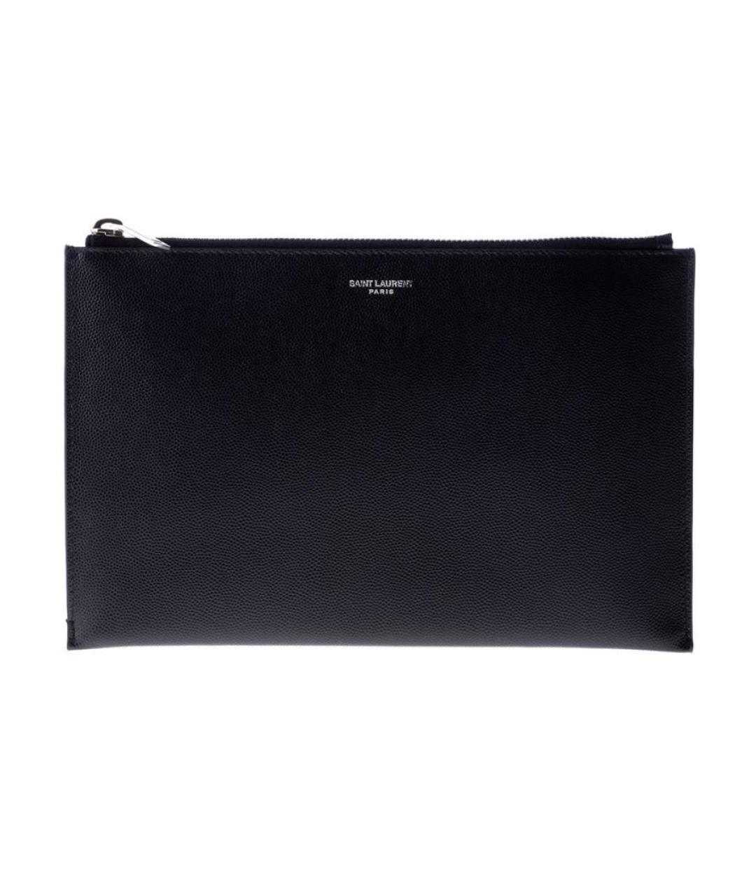SAINT LAURENT Черная кожаная папка для документов, фото 2