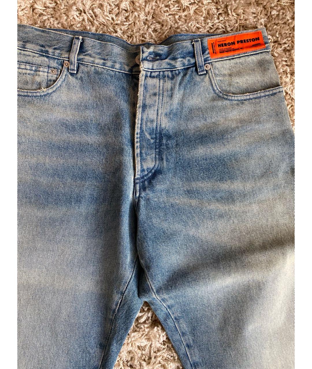 HERON PRESTON Синие хлопковые прямые джинсы, фото 4