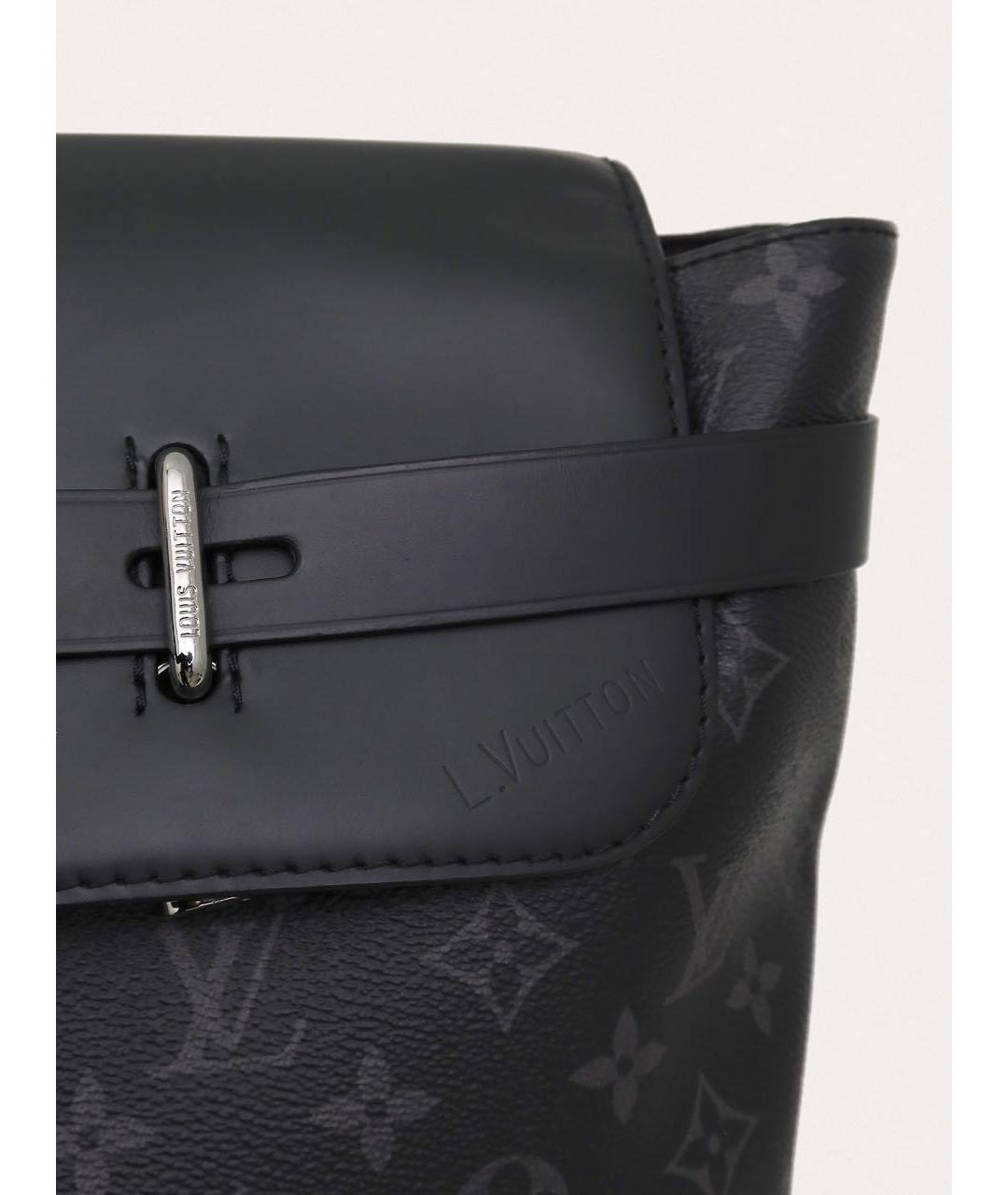 LOUIS VUITTON Черный кожаный рюкзак, фото 7