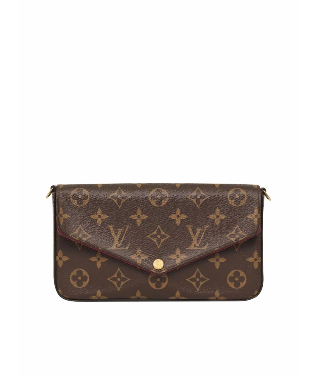 LOUIS VUITTON Коричневая кожаная сумка через плечо, фото 10