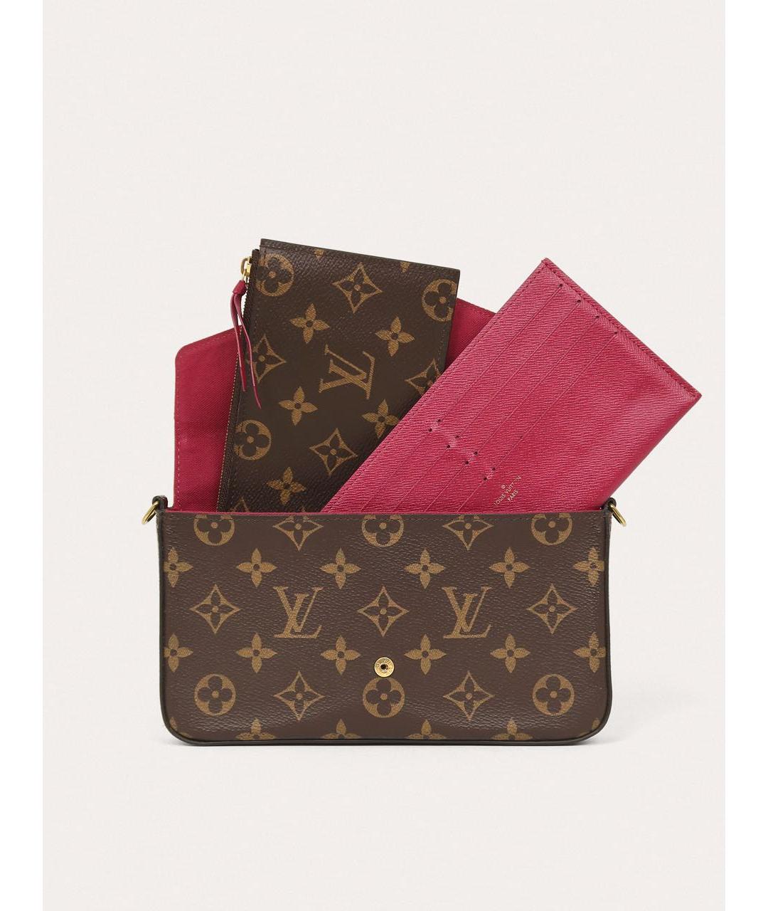 LOUIS VUITTON Коричневая кожаная сумка через плечо, фото 7