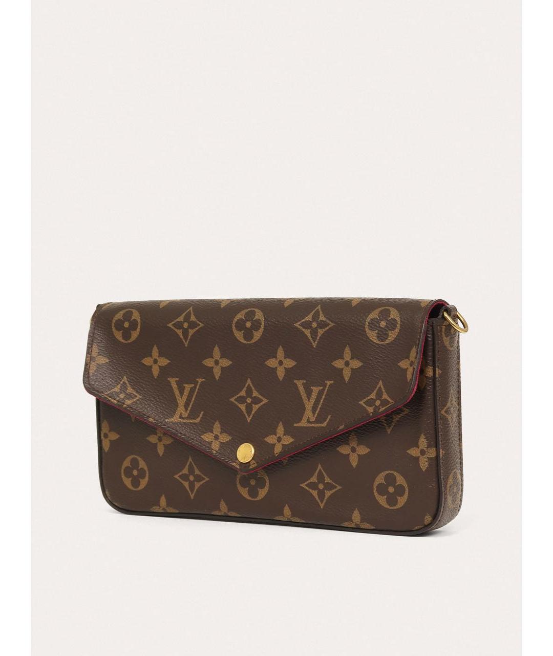 LOUIS VUITTON Коричневая кожаная сумка через плечо, фото 2