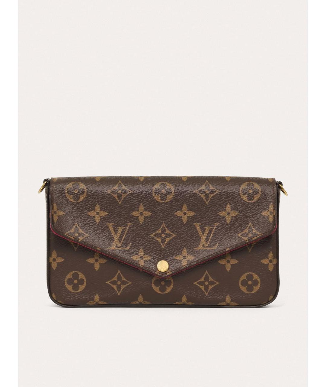 LOUIS VUITTON Коричневая кожаная сумка через плечо, фото 9