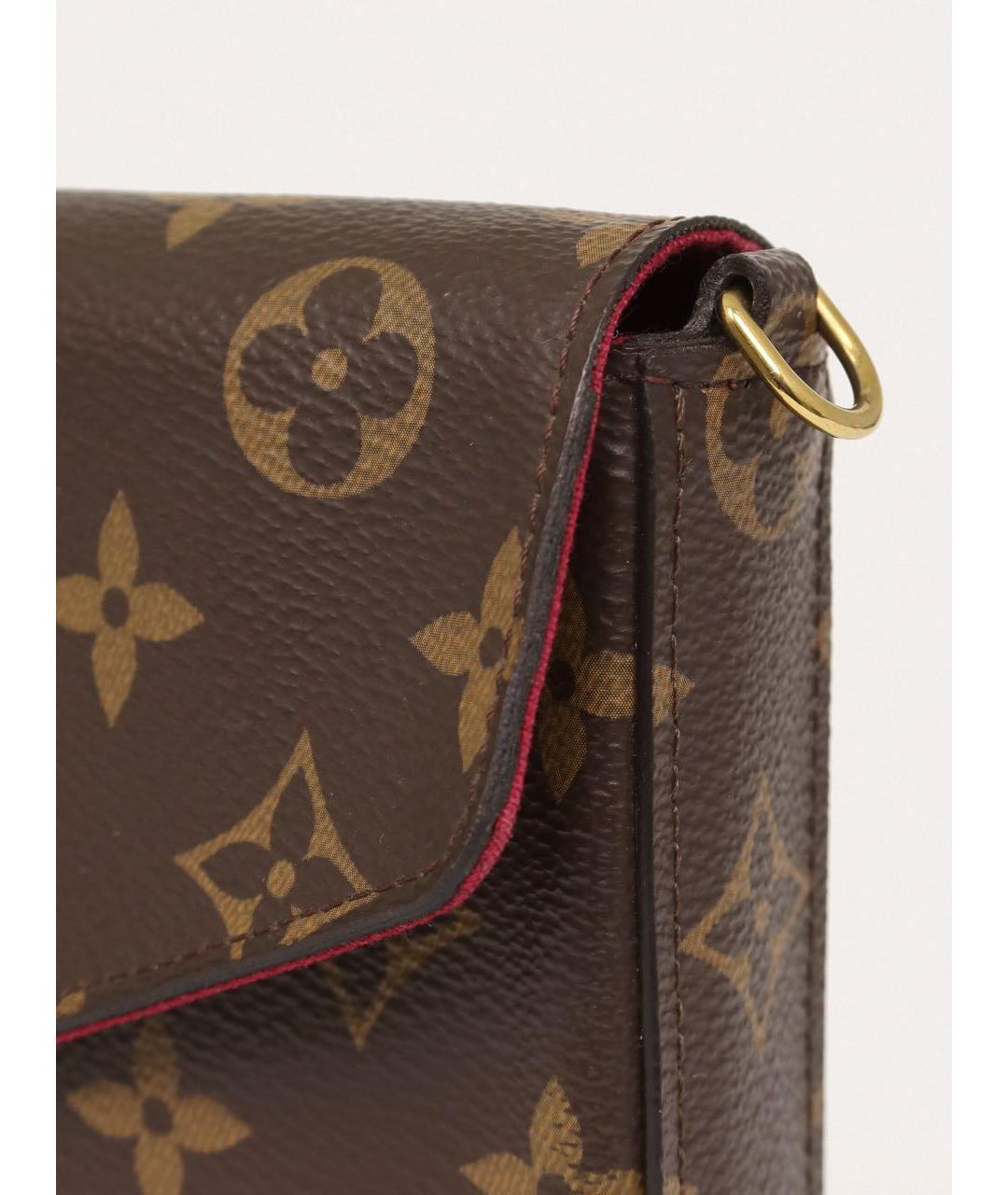 LOUIS VUITTON Коричневая кожаная сумка через плечо, фото 6