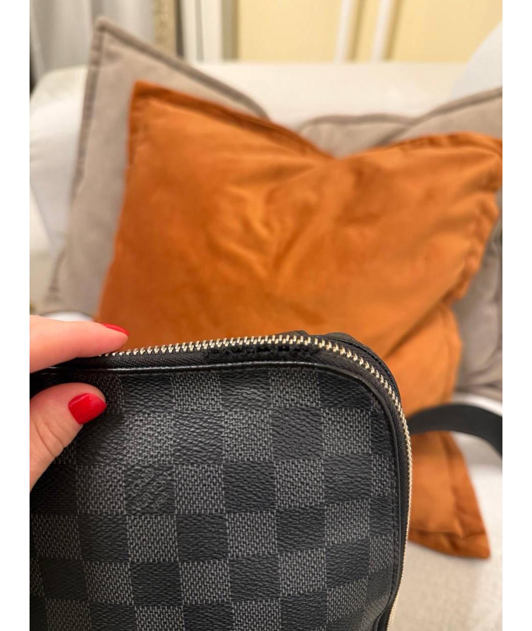 LOUIS VUITTON Черная кожаная дорожная/спортивная сумка, фото 4