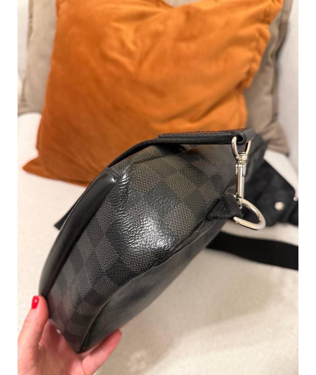 LOUIS VUITTON Черная кожаная дорожная/спортивная сумка, фото 5