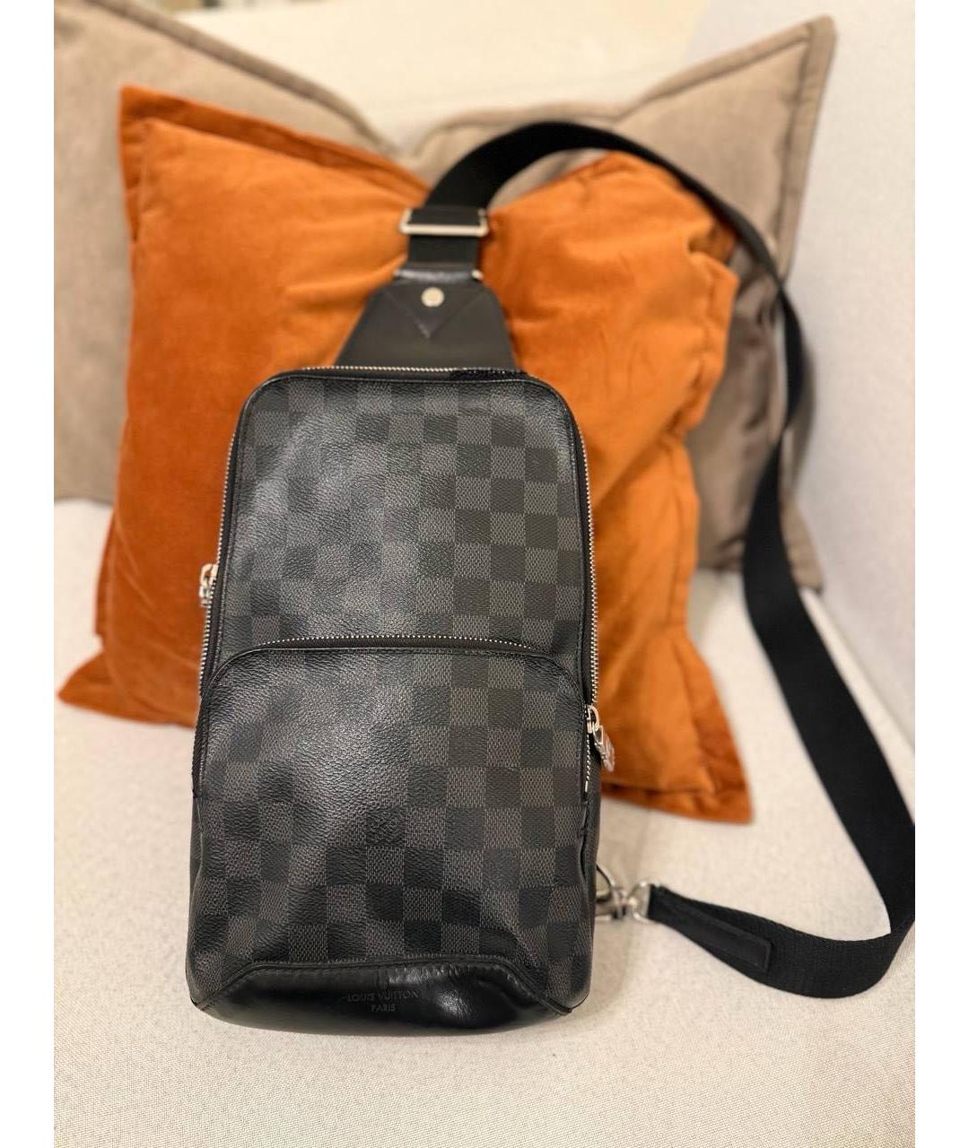 LOUIS VUITTON Черная кожаная дорожная/спортивная сумка, фото 9