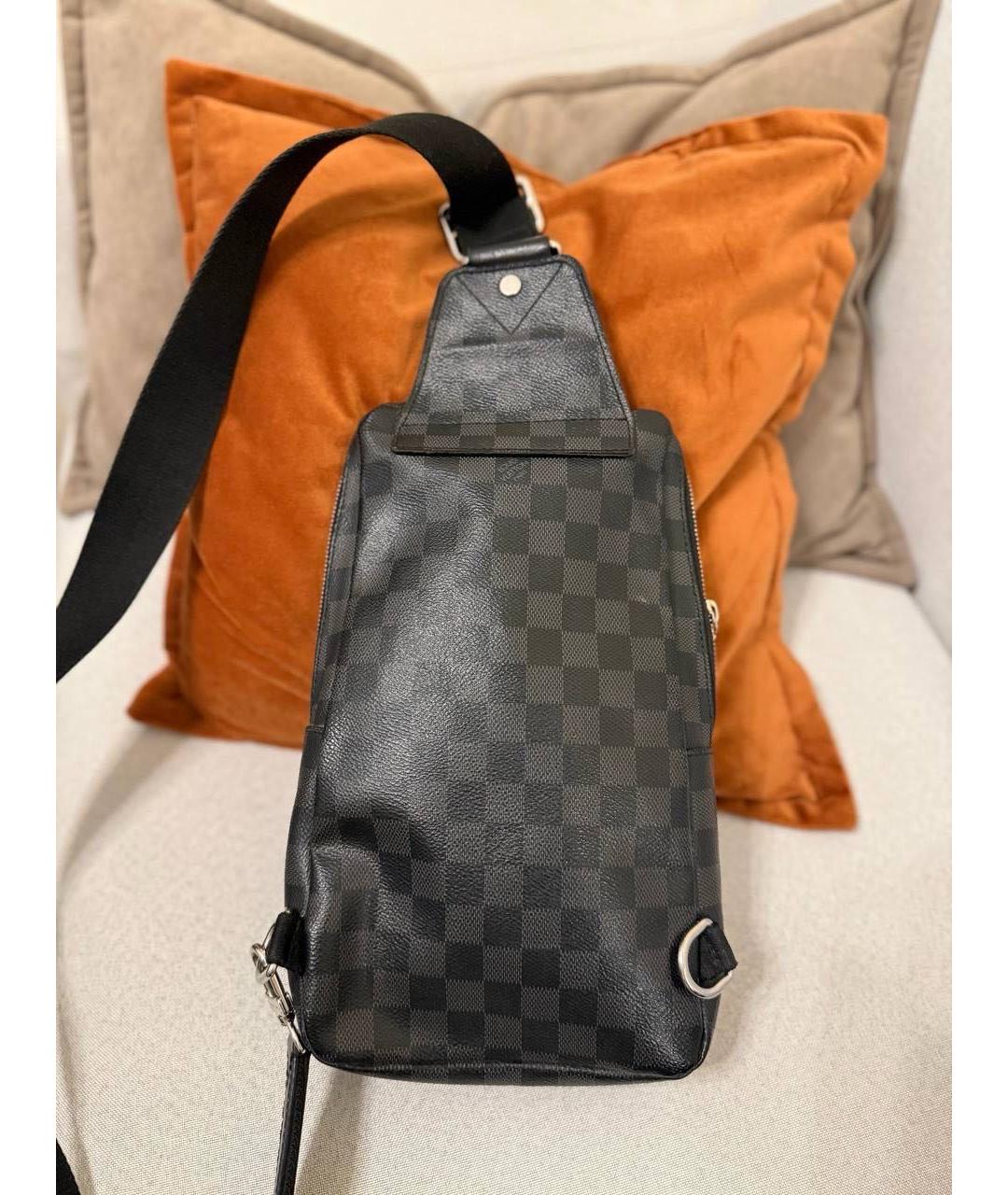 LOUIS VUITTON Черная кожаная дорожная/спортивная сумка, фото 2