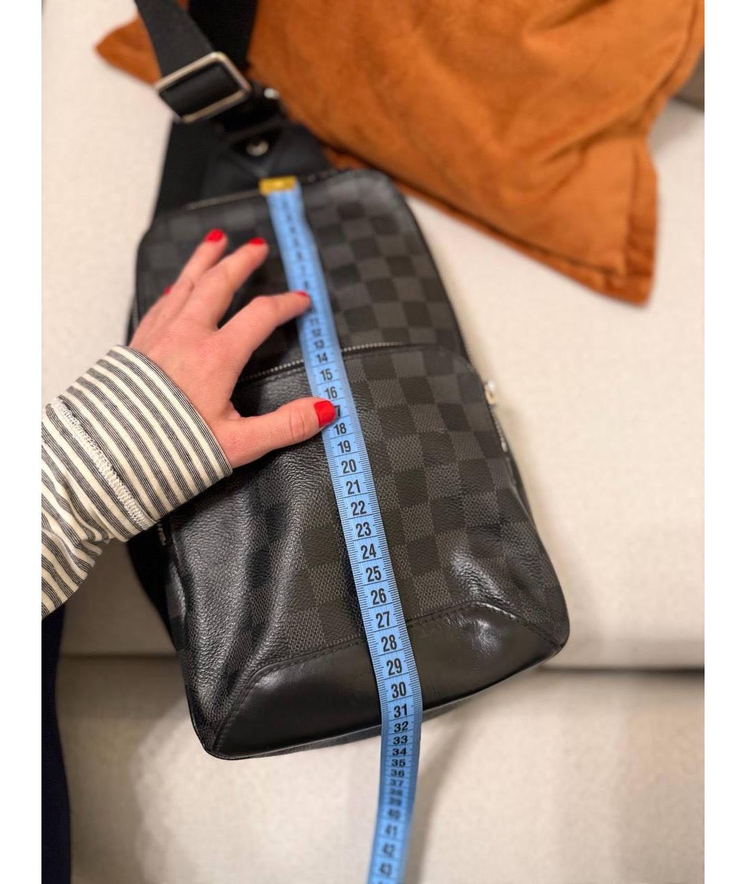 LOUIS VUITTON Черная кожаная дорожная/спортивная сумка, фото 7