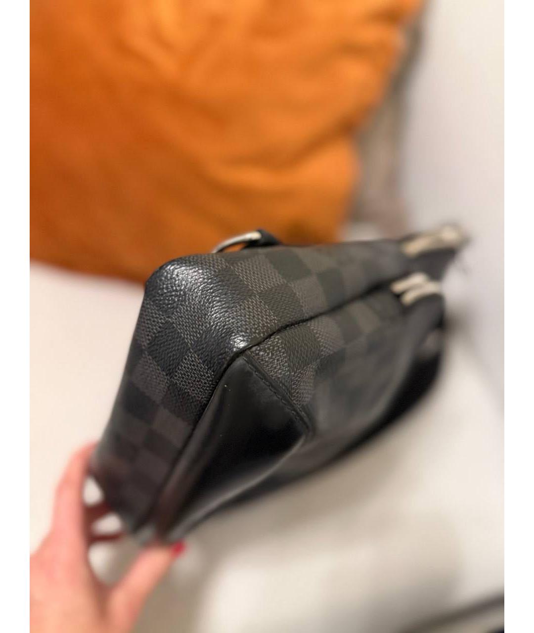 LOUIS VUITTON Черная кожаная дорожная/спортивная сумка, фото 8